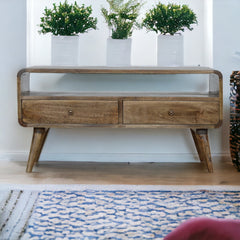 VerveVision Curved Grey Washed TV Stand - Furniture One Shop