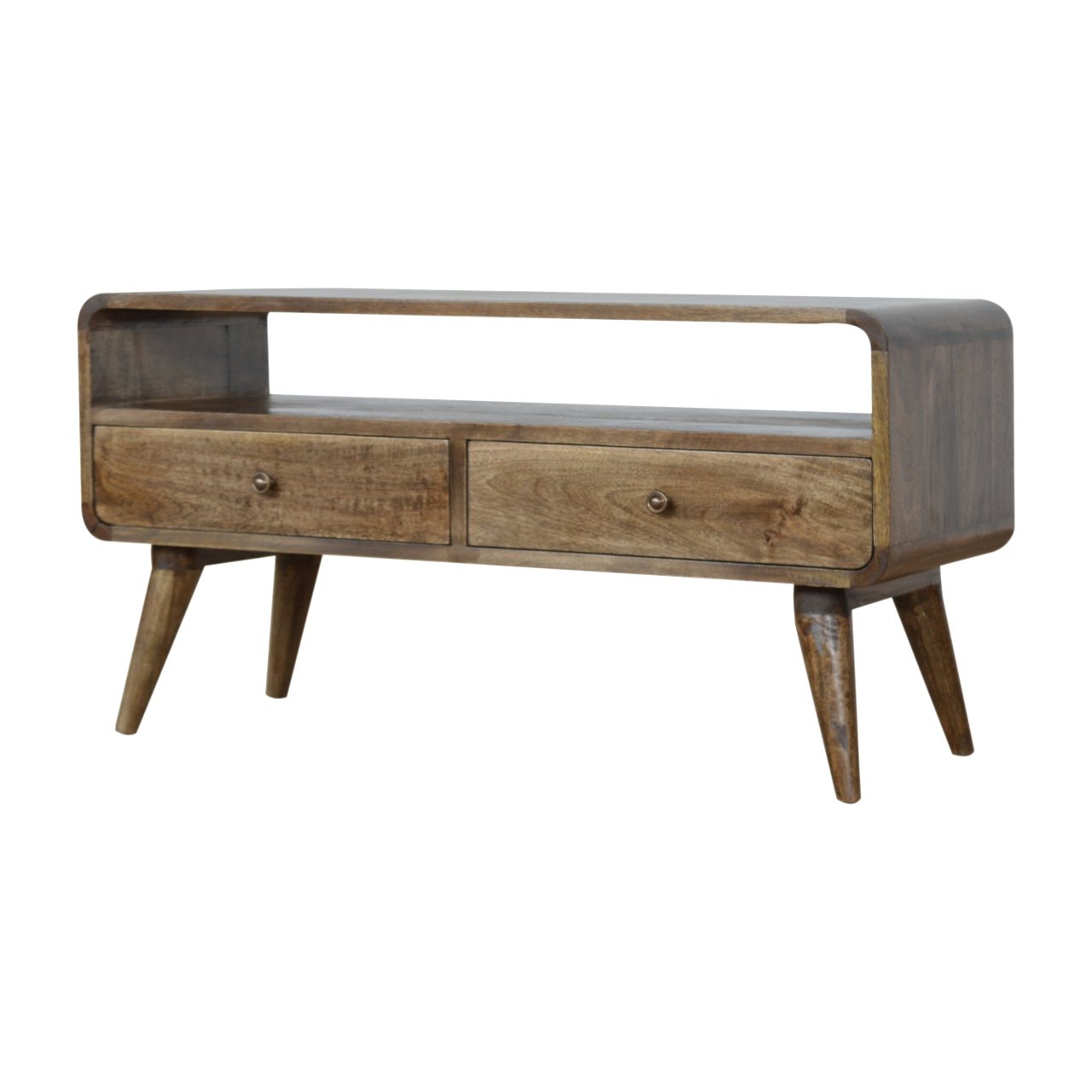 VerveVision Curved Grey Washed TV Stand - Furniture One Shop