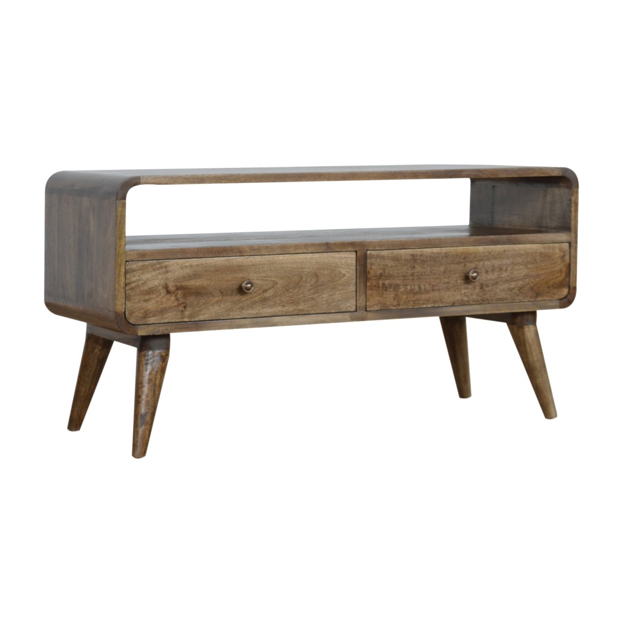 VerveVision Curved Grey Washed TV Stand - Furniture One Shop
