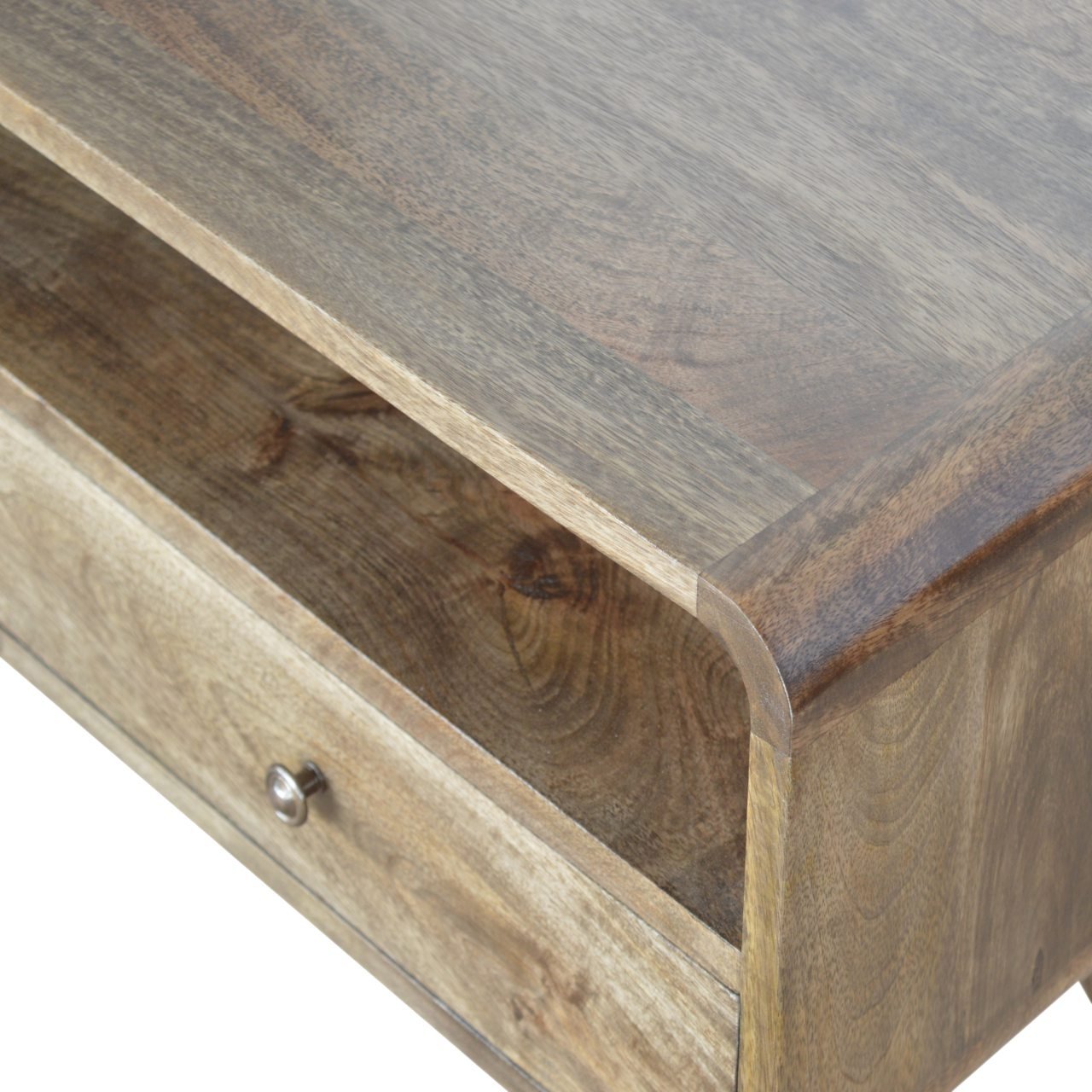 VerveVision Curved Grey Washed TV Stand - Furniture One Shop