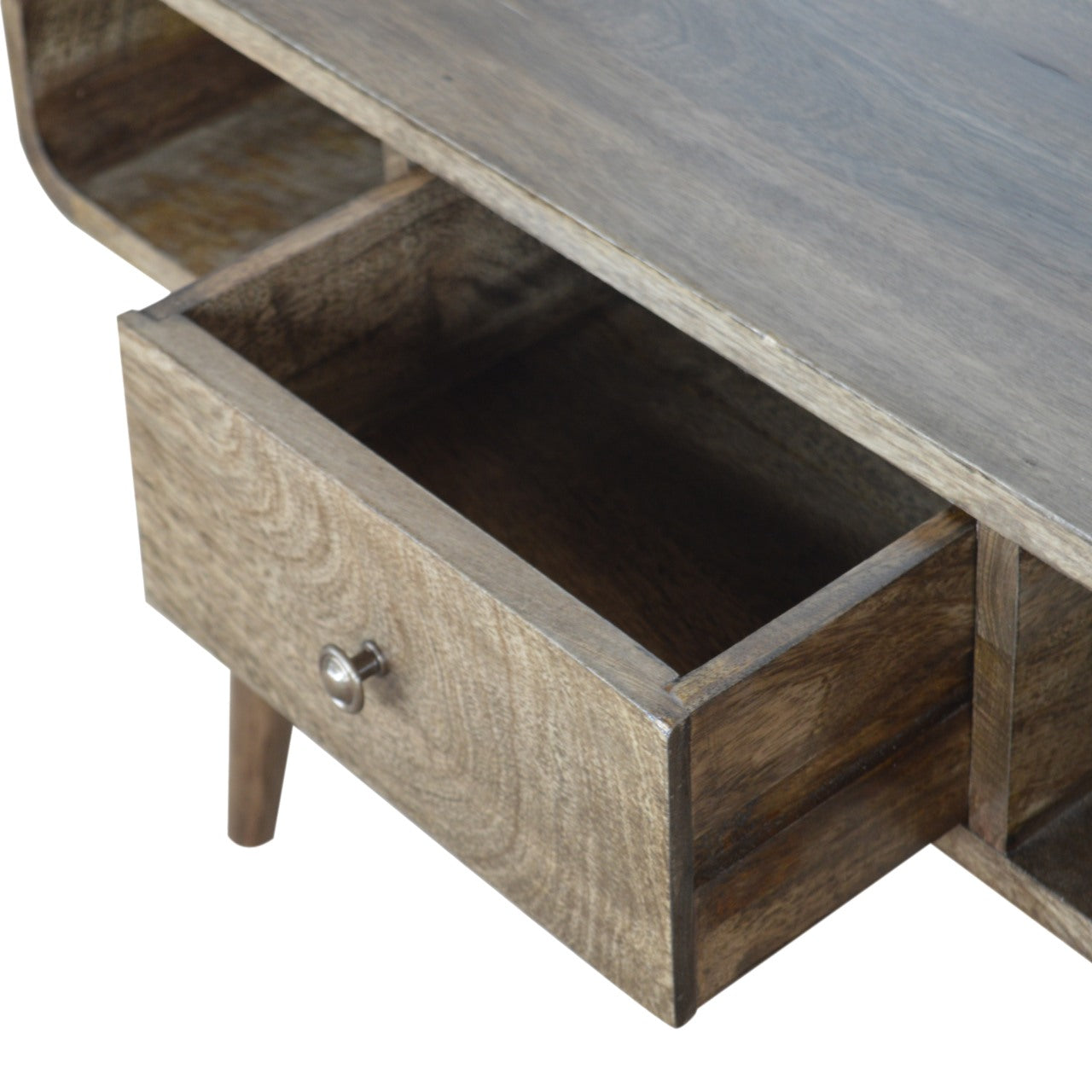 Zen Curved Grey Washed Coffee Table - Furniture One Shop