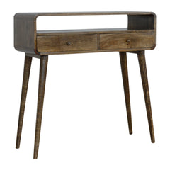 Luxury Console Curved Grey-wash Console Table - Furniture One Shop