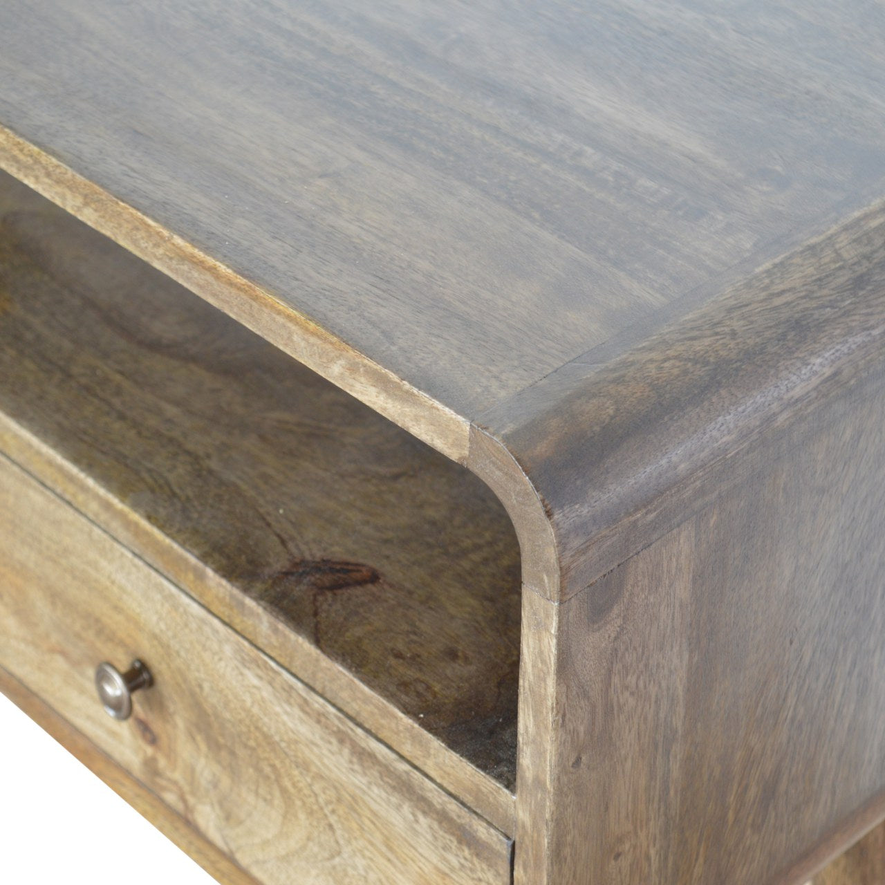 Luxury Console Curved Grey-wash Console Table - Furniture One Shop