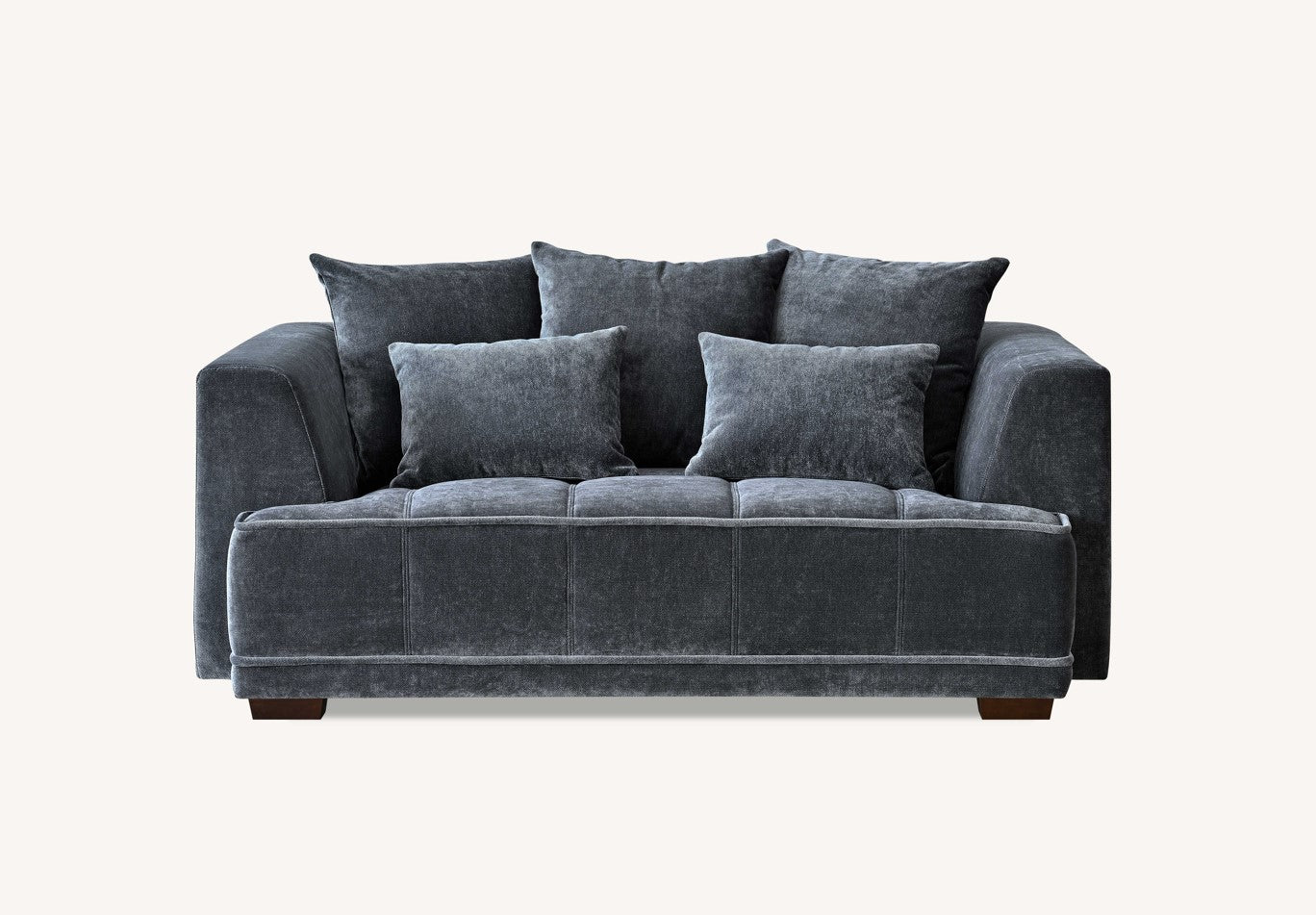 Aluxo Gramercy 2 Seater Sofa in Steel Velvet