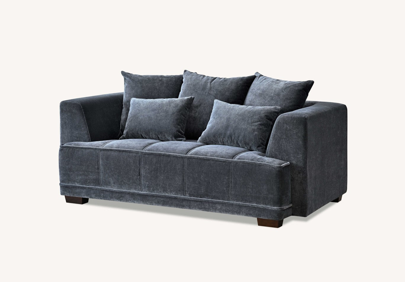 Aluxo Gramercy 2 Seater Sofa in Steel Velvet