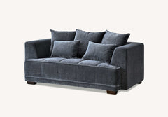 Aluxo Gramercy 2 Seater Sofa in Steel Velvet - Furniture One Shop