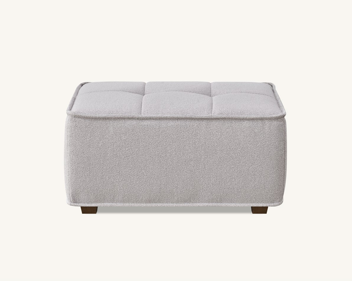 Aluxo Murray Footstool in Putty Boucle Fabric
