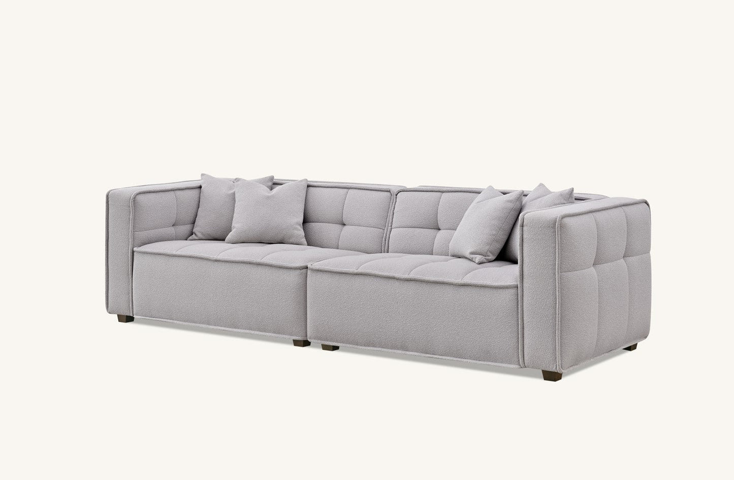 Aluxo Murray 4 Seater Sofa in Putty Boucle Fabric