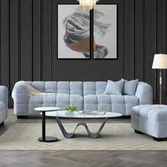 Aluxo Tribeca 4 Seater Sofa in Pearl Boucle Fabric - Furniture One Shop