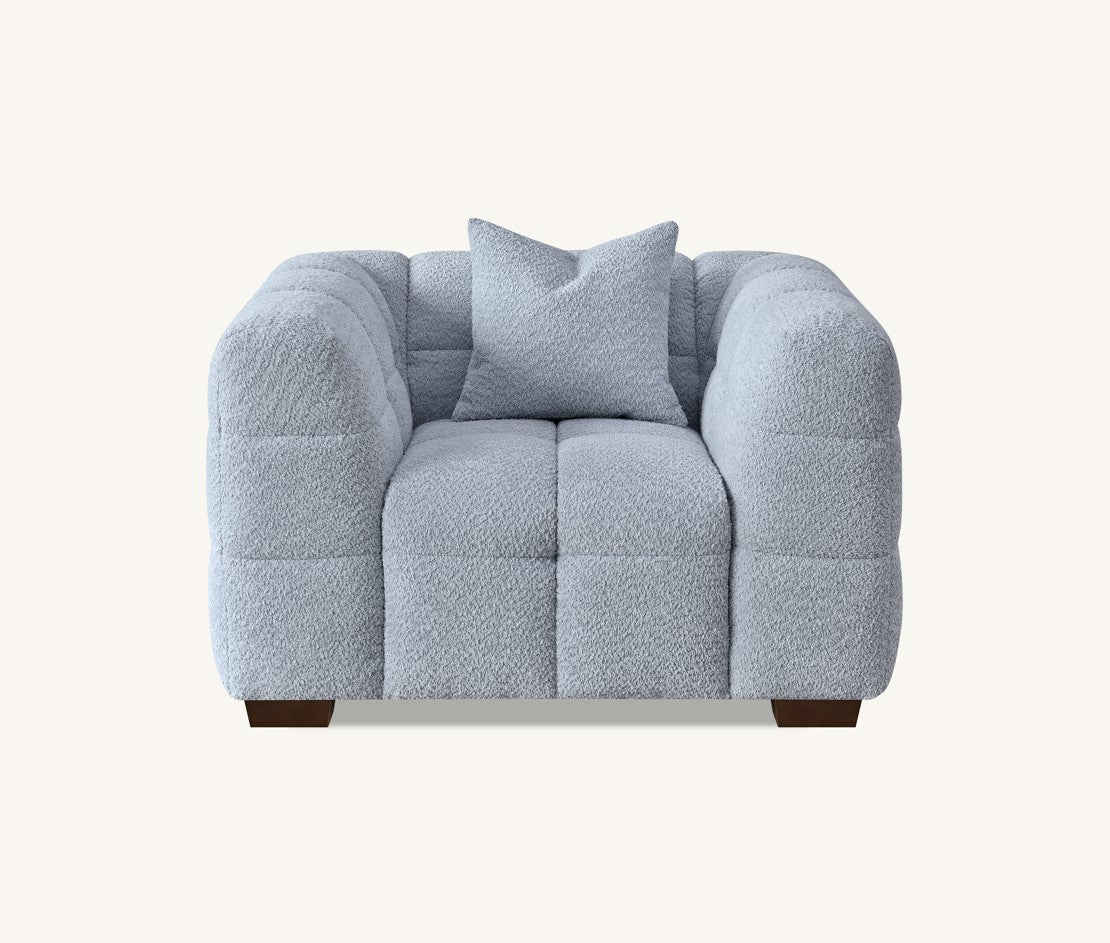 Aluxo Tribeca Armchair in Pearl Boucle Fabric