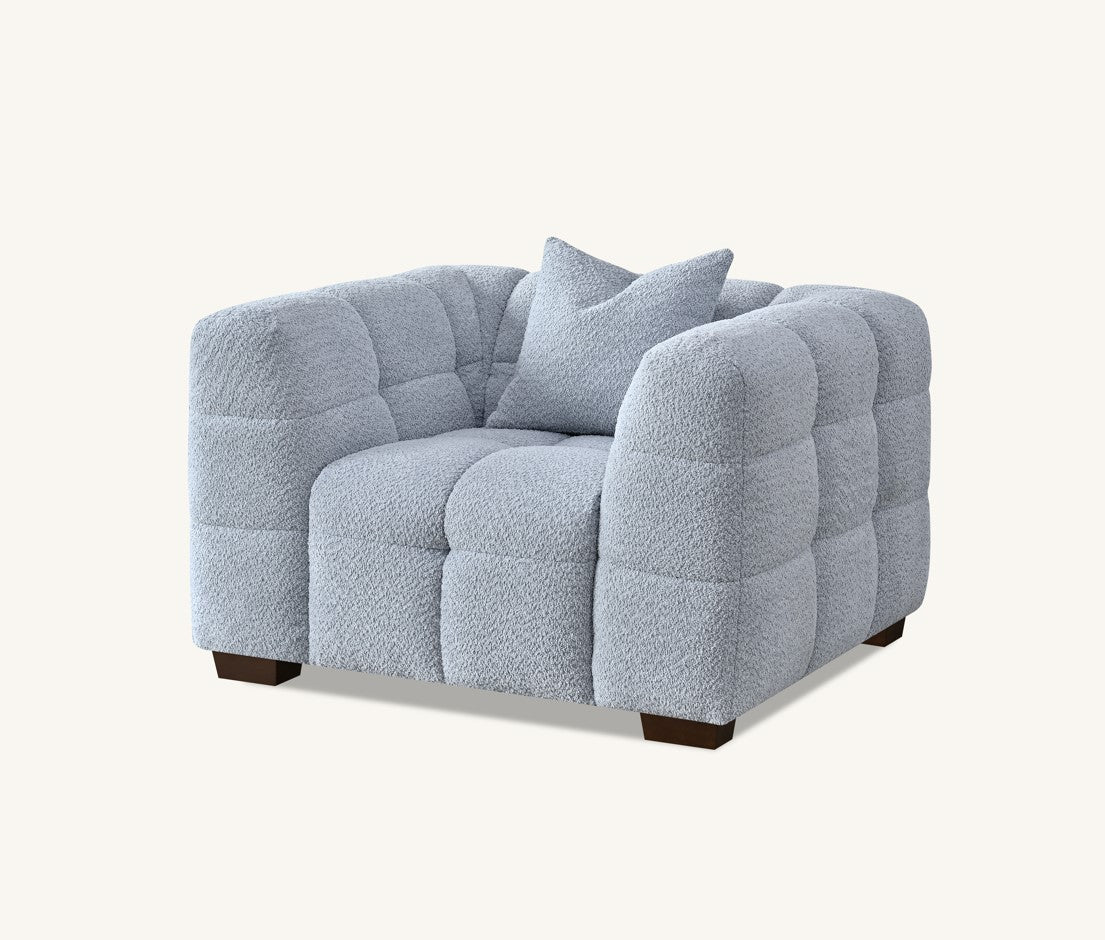 Aluxo Tribeca Armchair in Pearl Boucle Fabric