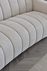 Aluxo Astoria 3 Seater Sofa in Oatmeal Boucle Fabric - Furniture One Shop