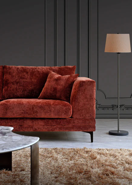 Aluxo Lenox 2 Seater Sofa in Rust Velvet