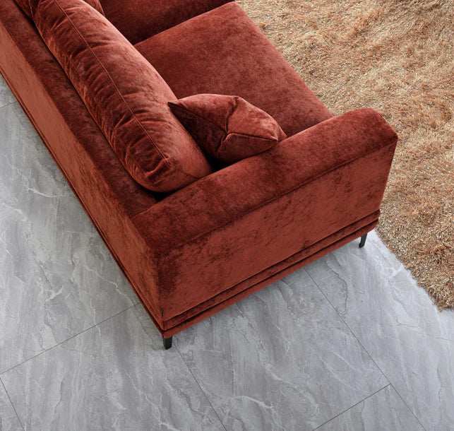 Aluxo Lenox 2 Seater Sofa in Rust Velvet