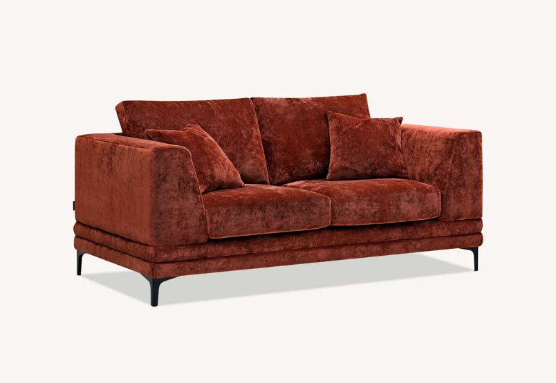 Aluxo Lenox 2 Seater Sofa in Rust Velvet