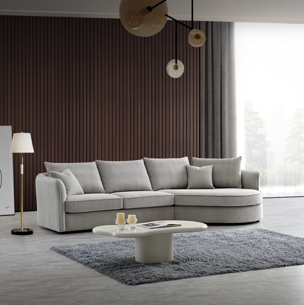 Aluxo Rubin Corner Chaise in Pebble Boucle
