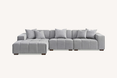 Aluxo Leonard Left Hand Corner Group in Cloudy Grey Boucle - Furniture One Shop