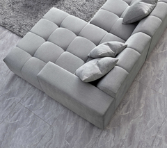 Aluxo Leonard Right Hand Corner Group in Cloudy Grey Boucle - Furniture One Shop