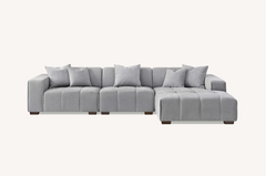 Aluxo Leonard Right Hand Corner Group in Cloudy Grey Boucle - Furniture One Shop