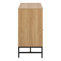 Albany Chest of 3 Drawers in Oak with Black Legs – Powder Coated Steel Base - UK