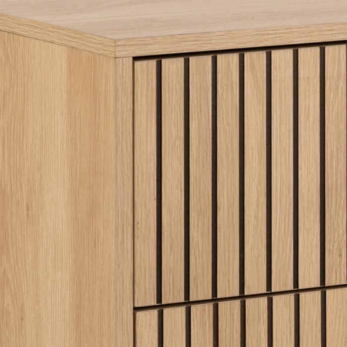 Albany Chest of 3 Drawers in Oak with Black Legs – Powder Coated Steel Base - UK