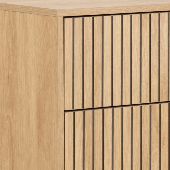 Albany Chest of 4 Drawers in Oak with Black Legs – Powder Coated Steel Base - UK