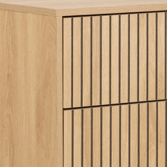 Albany Chest of 4 Drawers in Oak with Black Legs – Powder Coated Steel Base - UK