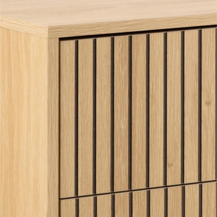 Albany Chest of 6 Drawers in Oak with Black Legs – Powder Coated Steel Base - UK