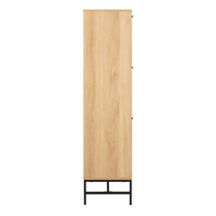 Albany Oak Shoe Cabinet – 3 Flip-Down Door and 1 Pull Open Door | Stylish Shoe Storage Unit UK