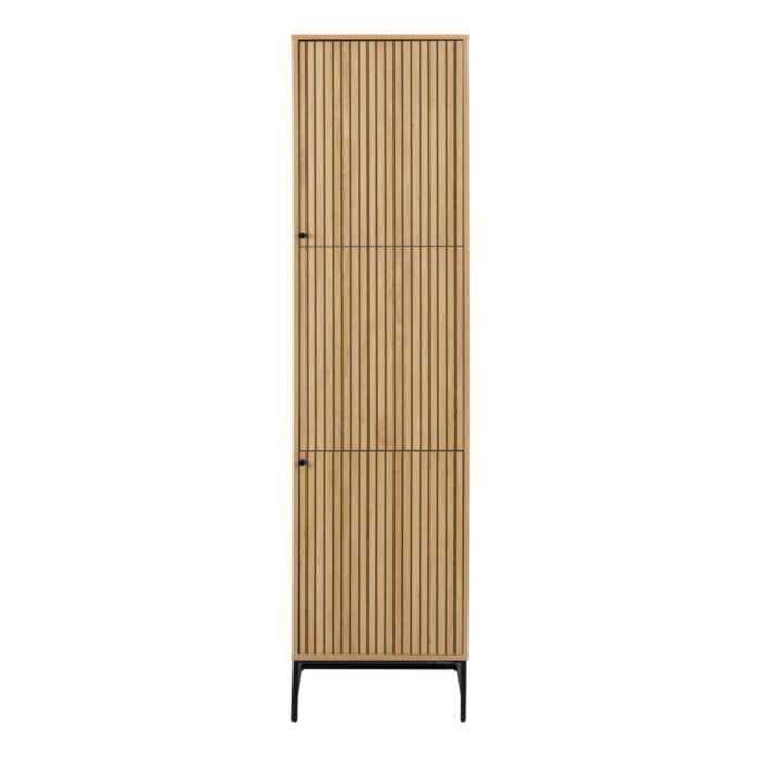 Albany Wooden 2 Doors Wardrobe in Oak with Black Legs – Powder Coated Steel Base - UK