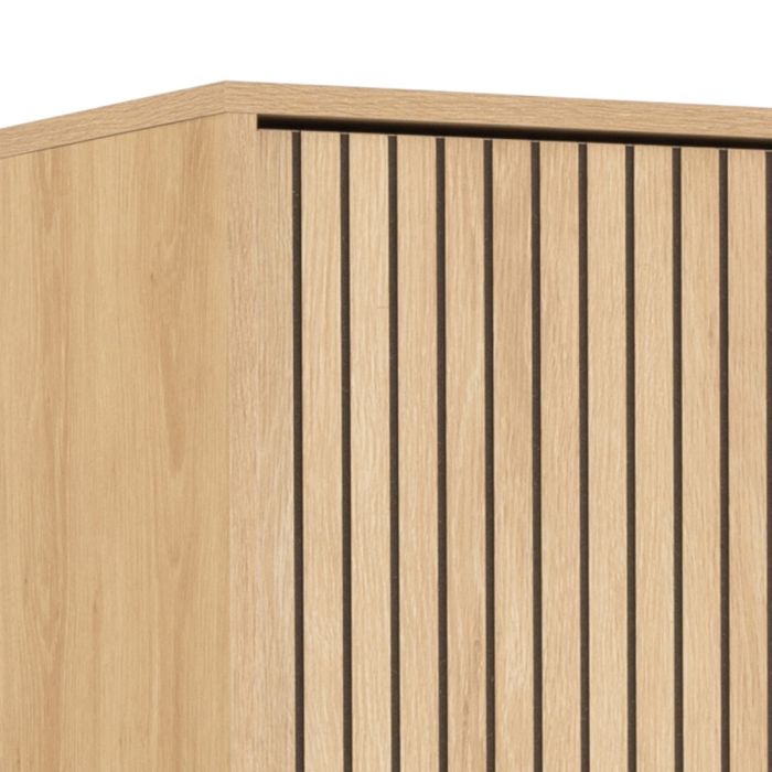 Albany Wooden 2 Doors Wardrobe in Oak with Black Legs – Powder Coated Steel Base - UK