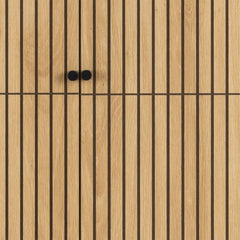 Albany Wooden 4 Doors Wardrobe in Oak with Black Legs – Powder Coated Steel Base - UK