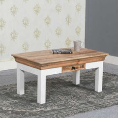 Alfie Coffee Table With Drawer Solid Mango Wood - Furniture One Shop