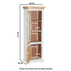 Alfie Wood Bookcase/Display Cabinet - 3 Shelves & 1 Doors