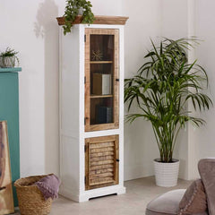 Alfie Wood Bookcase/Display Cabinet - 3 Shelves & 1 Doors