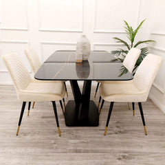 Apollo Black Dining Table 160cm with Black Sintered Stone