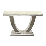 Arial Console Table in White Marble (Full Set) - 140CM