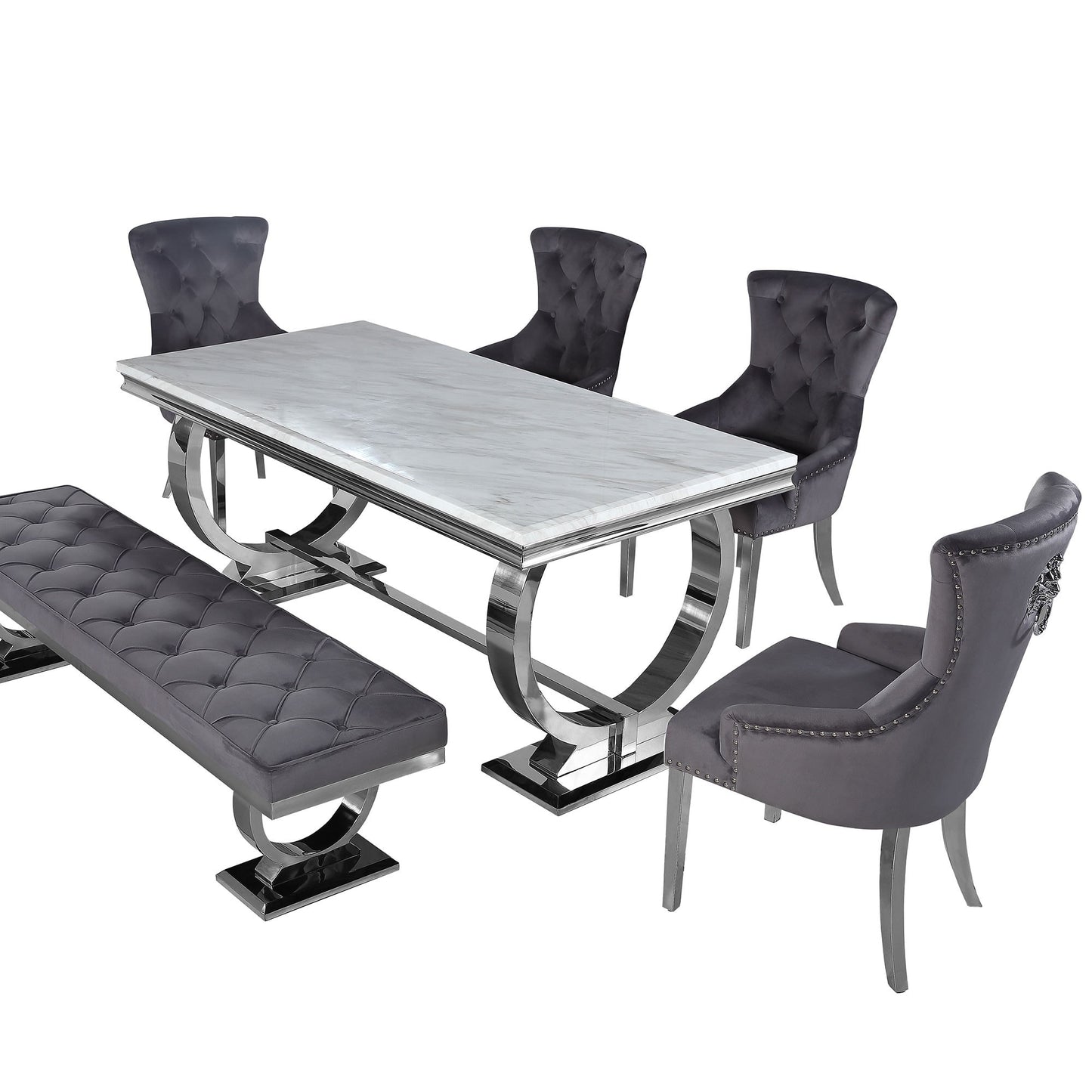 Arriana 1.5 Dining Table in White Marble