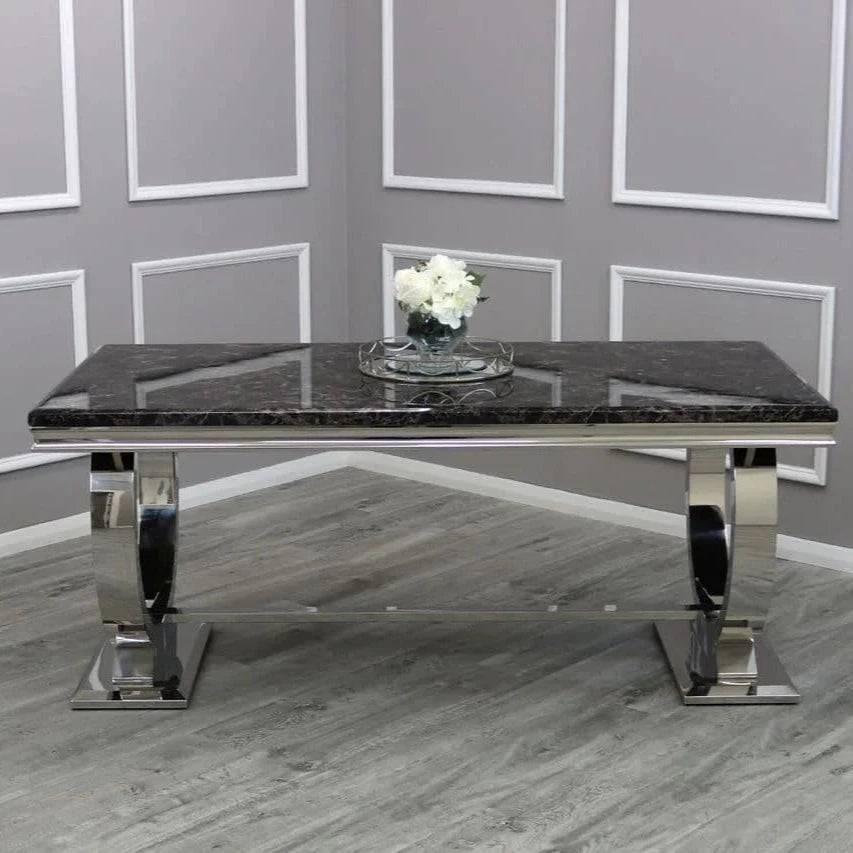 Arriana 1.5 Dining Table in Black Marble