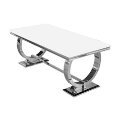 Arriana 1.5 Dining Table in White Glass