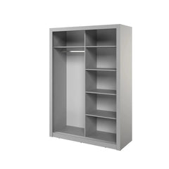 Arti 18 Mirrored Wardrobe With 2 Sliding Doors In Grey