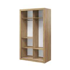 Arti 19 Wardrobe With 2 Mirrored Sliding Doors In Oak Shetland