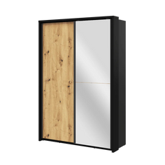 Arti AR-21 Wooden Wardrobe With 2 Sliding Doors In Oak Artisan and Black Matt