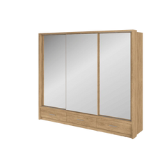 Arti 23 Wardrobe With 3 Sliding Doors In Oak Shetland With LED