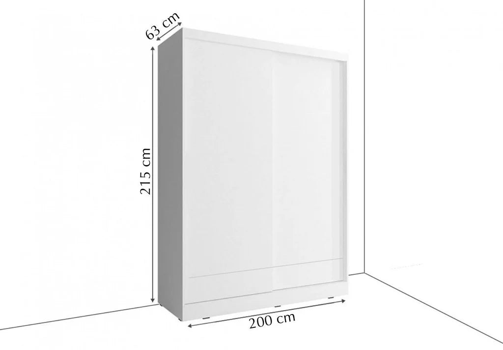 Arti 24 Wardrobe With 2 Sliding Doors In Grey Matt With LED