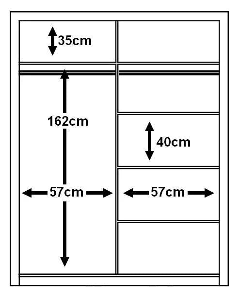 Arti 6 Wardrobe With 2 Sliding Doors In White Matt