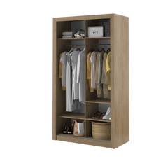 Arti 6 Wardrobe With 2 Sliding Doors In Oak Shetland