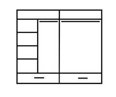 Arti AR-05 Wooden Wardrobe With 2 Sliding Doors In Oak Artisan - Furniture One Shop
