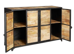 Ascot Large Wooden Sideboard In Reclaimed Wood And Metal Frame - Furniture One Shop