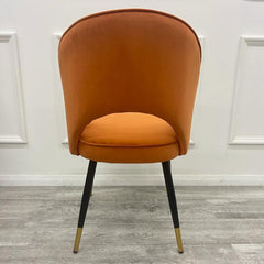 Astra Rust Velvet Dining Chairs in Pair